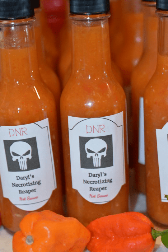 Close-up of DNR bottle label